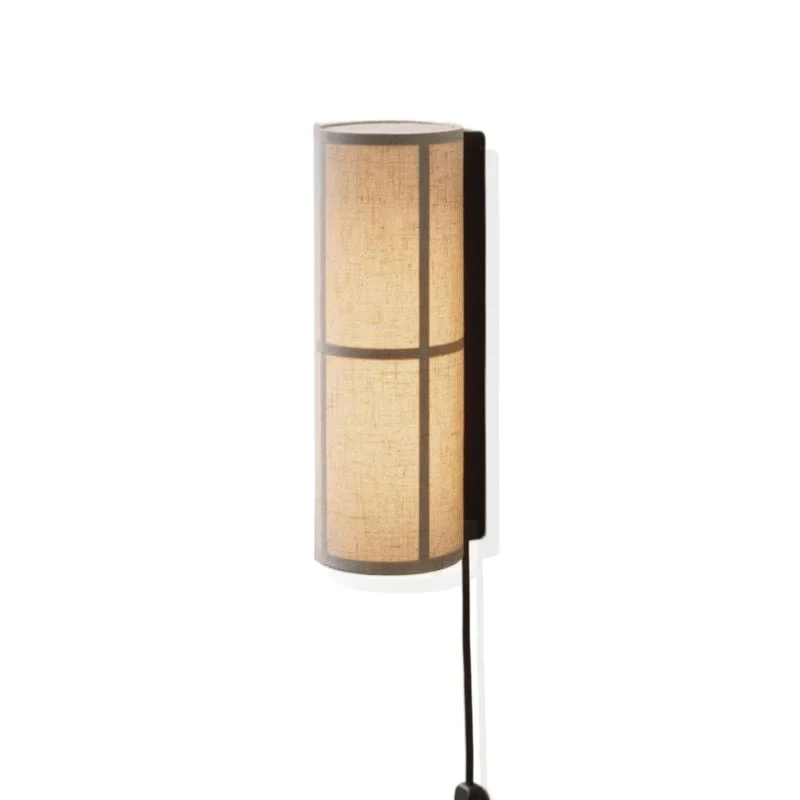 Materiałowo Drewniana Lampa Ścienna