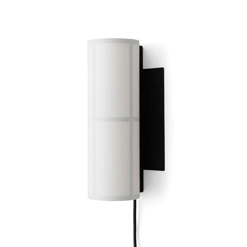 Materiałowo Drewniana Lampa Ścienna