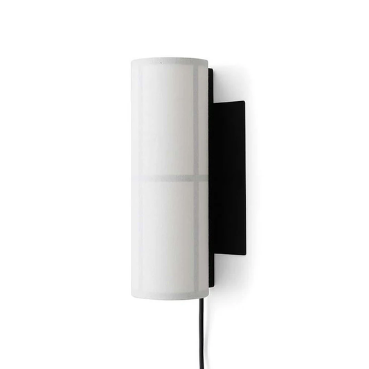 Materiałowo Drewniana Lampa Ścienna